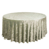 Premium Crushed Velvet 120" Round Tablecloth Sage Green - Reusable Soft & Stylish Seamless Table Cover