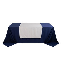 Scuba Polyester 36"x72" Wide Table Runner White - Wrinkle-Free Trade Show Table Linen for Events & Exhibits