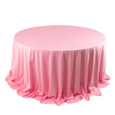 Scuba Round 132" Tablecloth Pink - Wrinkle Free & Stain Resistant Seamless Table Cover