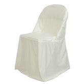 Scuba Stretch Folding Chair Cover Ivory - Wrinkle Free & Durable Slipcover