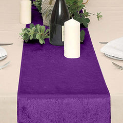 Premium Velvet 12"x108" Table Runner Purple - Sheen Finish Reusable Table Decor