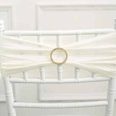 Rhinestone Chair Sash Band Buckle Gold 2" Circle Metal - Glittering Diamond Bow Pin for Chair Sashes & Wedding Decor