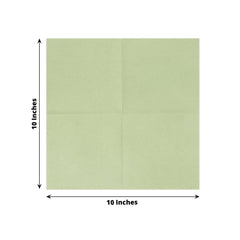 20 Pack Linen-Like Paper 5"x5" Napkins Sage Green - Highly Absorbent Airlaid Napkins
