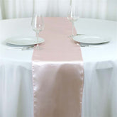 Satin 12"x108" Table Runner Blush - Stylish Table Linen