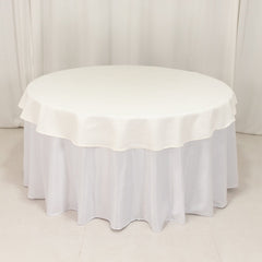 Cotton Blend 70" Round Tablecloth Ivory - Wrinkle-Resistant Table Cover