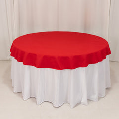 Cotton Blend 70" Round Tablecloth Red - Wrinkle-Resistant Table Cover