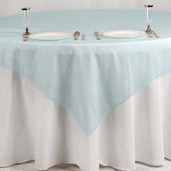 Organza 72"x72" Table Overlay Square Tablecloth Light Blue - Sheer Table Cover
