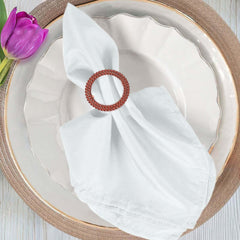 20 Pack Diamond Round Chair Sash Band Buckle Pins Terracotta (Rust) - Timeless Rhinestone Napkin Rings 2.5"