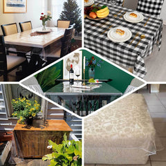 Vinyl Tablecloth Clear Eco-Friendly Rectangle - Sturdy PVC Tablecloth 60"x90" 10 Mil Thick