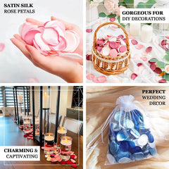 400-Pack Rose Petals Life-Like Flower Confetti Dusty Rose Mix Matte Silk Round - Decorative Event Table Scatters 2"