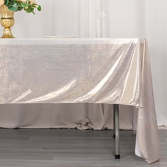 Sequin Dots Polyester 60"x126" Rectangle Tablecloth Shimmering Beige - Wrinkle Free & Sparkling Table Cover