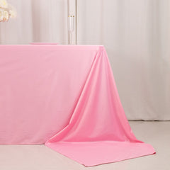 Scuba Rectangular 90"x156" Tablecloth Pink - Wrinkle Free, Stain Resistant & Seamless Table Cover