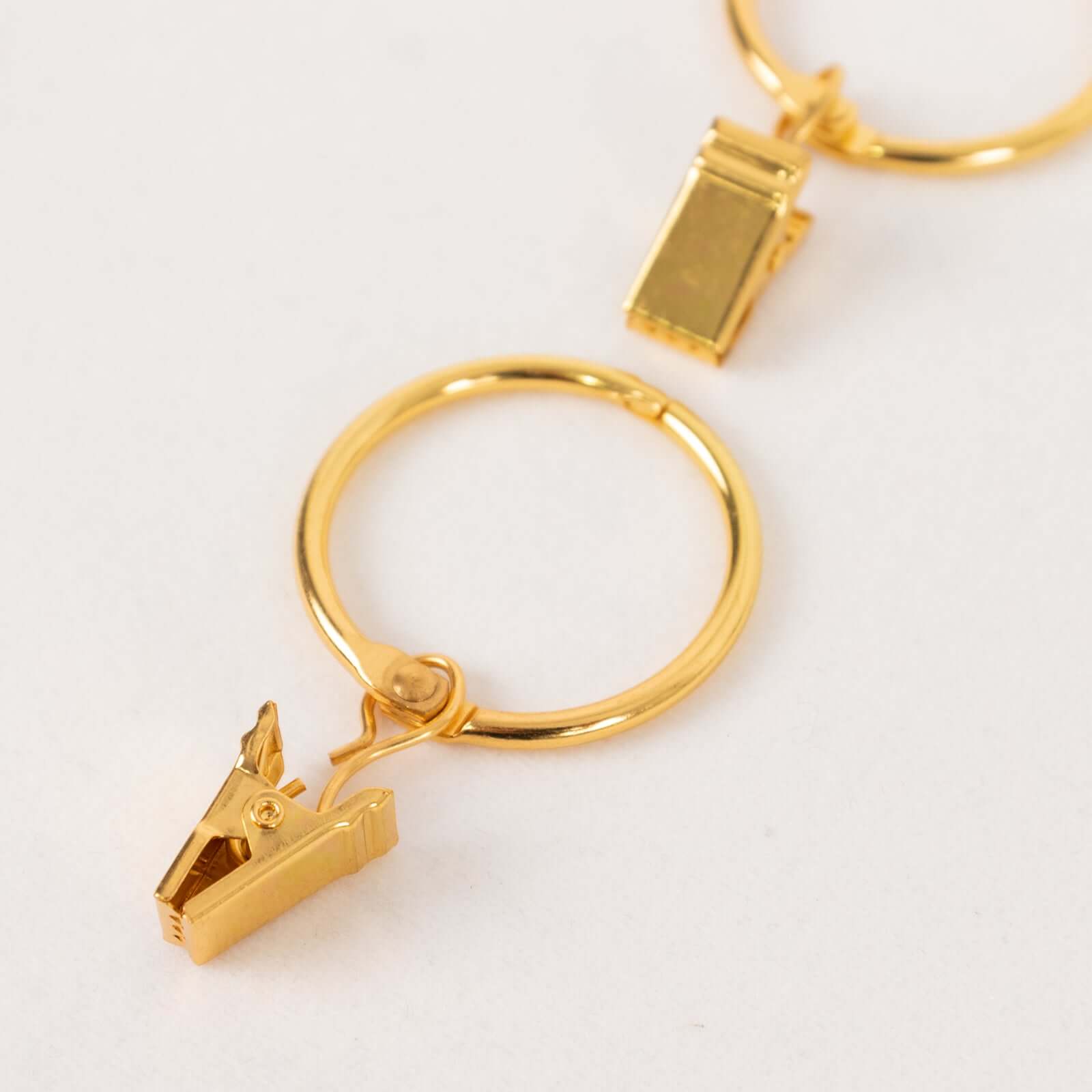 50 Pack Gold Metal Openable Curtain Clip Rings, Heavy Duty Rustproof Drapery Backdrop Clip Hangers - 1.5"