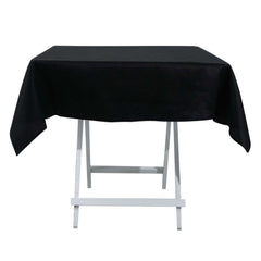 100% Cotton 54"x54" Square Tablecloth Black Linen - Soft & Breathable Fabric Table Cover