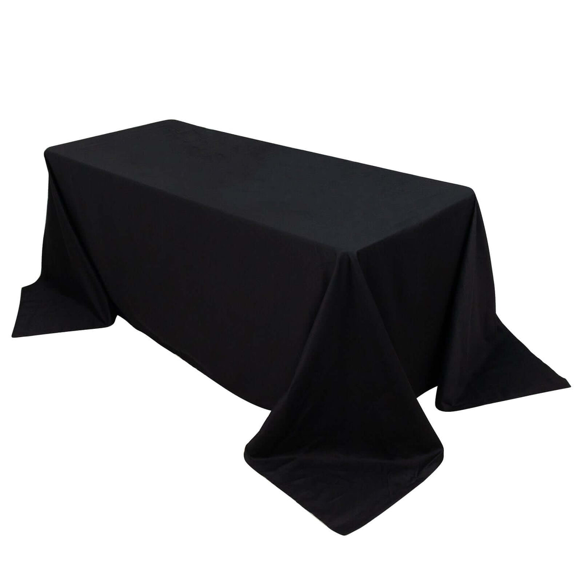 100% Cotton 90"x132" Rectangle Tablecloth Black Linen - Seamless, Soft & Breathable Table Cover