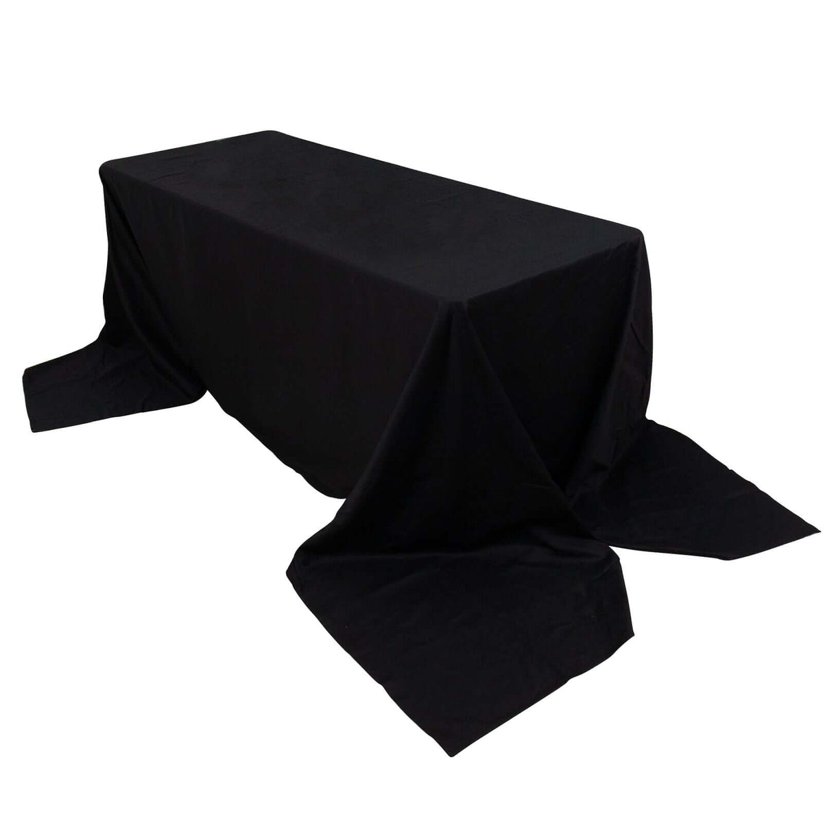 100% Cotton 90"x156" Rectangle Tablecloth Black Linen - Seamless, Soft & Breathable Table Cover