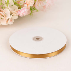 100 Yards 3/8" Gold Single Face Decorative Satin Ribbon