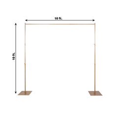 10ft Gold Metal DIY Adjustable Heavy Duty Backdrop Stand Kit, Steel Base