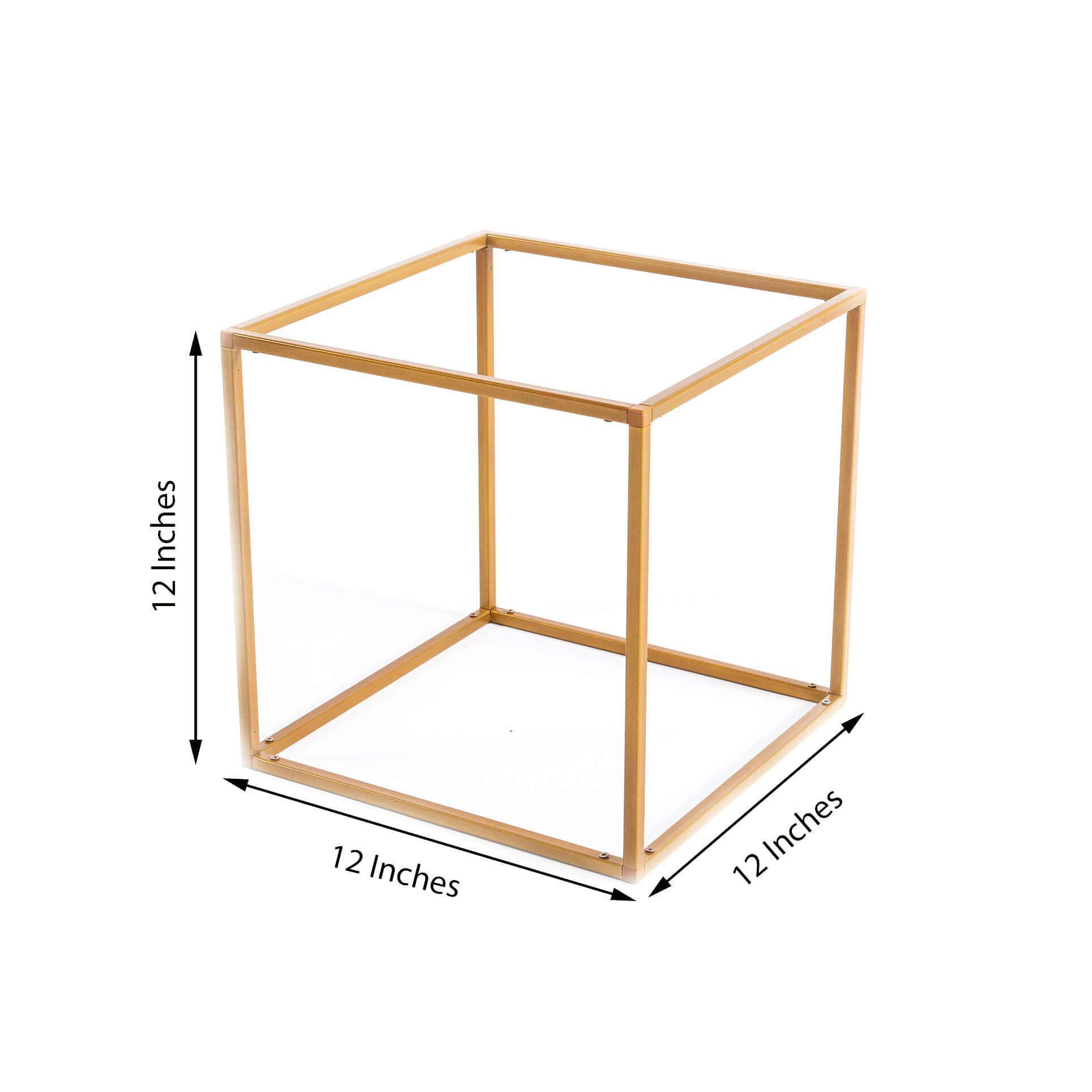 2-Pack Metal Flower Stands Gold Geometric Wedding Centerpieces Square Frame - Durable Display 12"