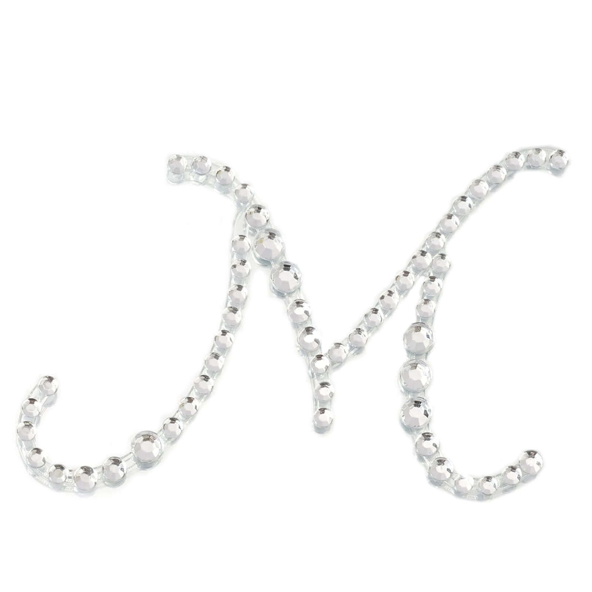 12 Pack 1.5" Clear Rhinestone Monogram Letter Jewel Sticker Self Adhesive DIY Diamond Decor - M