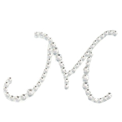 12 Pack 1.5" Clear Rhinestone Monogram Letter Jewel Sticker Self Adhesive DIY Diamond Decor - M
