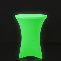 Glow Neon Green Fitted Spandex Cocktail Tablecloth – 30" Round, Wrinkle-Free Cover