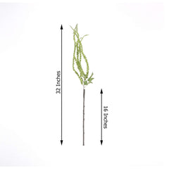 2 Pack Green Artificial Amaranthus Flower Stem Spray and Ivy Leaves 32"