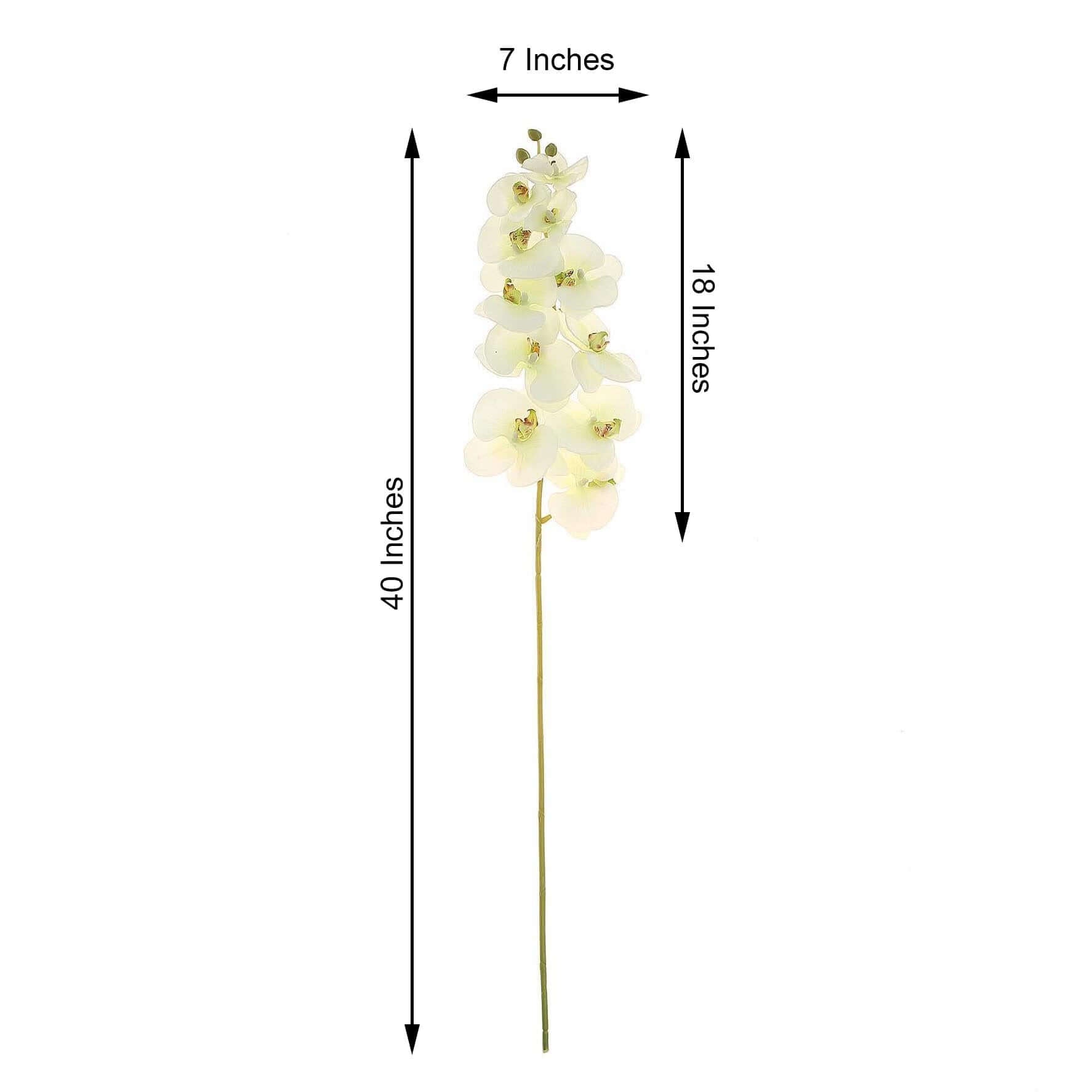2 Stems 40" Tall Cream Artificial Silk Orchid Flower Bouquets