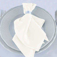 5 Pack Scuba 20"x20" Napkins Ivory - Durable & Reusable Dinner Napkins