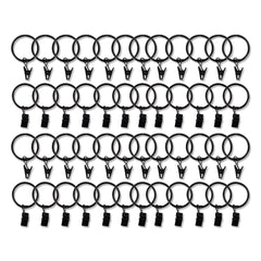 50 Pack Black Metal Openable Curtain Clip Rings, Heavy Duty Rustproof Drapery Backdrop Clip Hangers - 1.5"