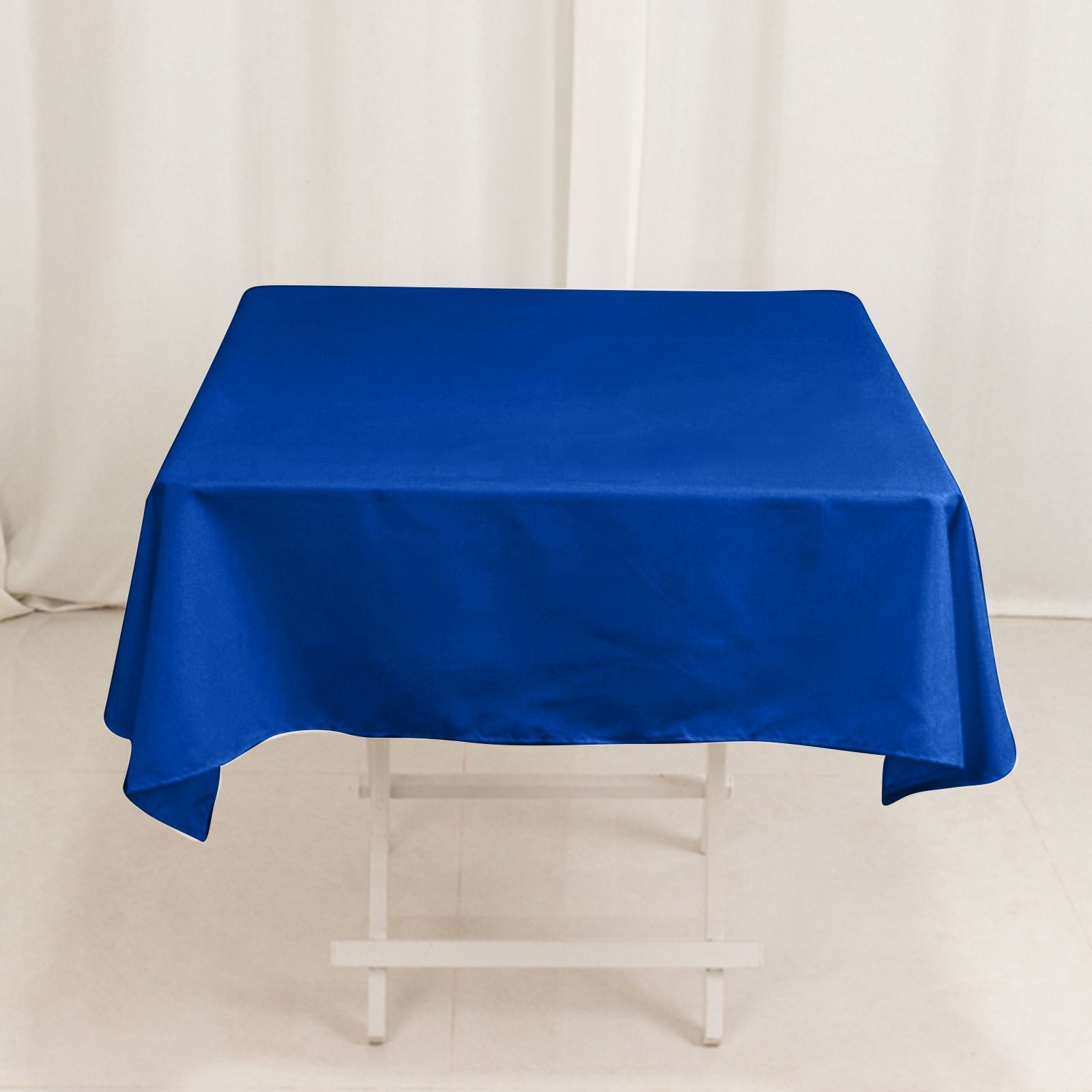 Cotton Blend 54"x54" Square Tablecloth Royal Blue- Wrinkle-Resistant Table Cover