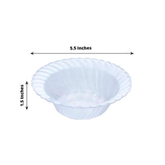 10-Pack Hard Plastic Fruit Bowls Clear Flared Design - Durable Disposable Bowls for Desserts 5oz