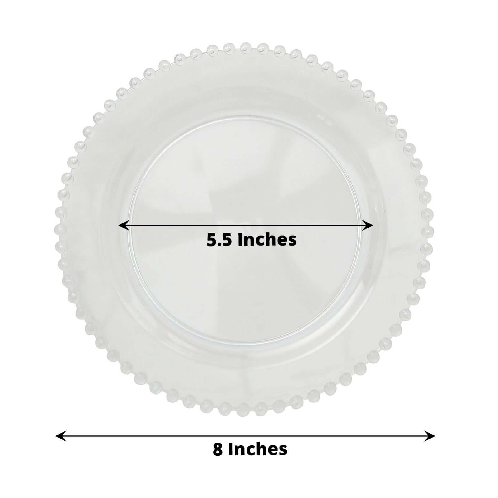 10-Pack Clear Plastic Dessert Plates – 8" Round with Beaded Rim, Disposable for Parties & Events