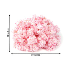 20" Pre-Arranged Artificial Cherry Blossom Centerpiece, Blush Silk Flower Ball Arrangement for Wedding & Event Tables