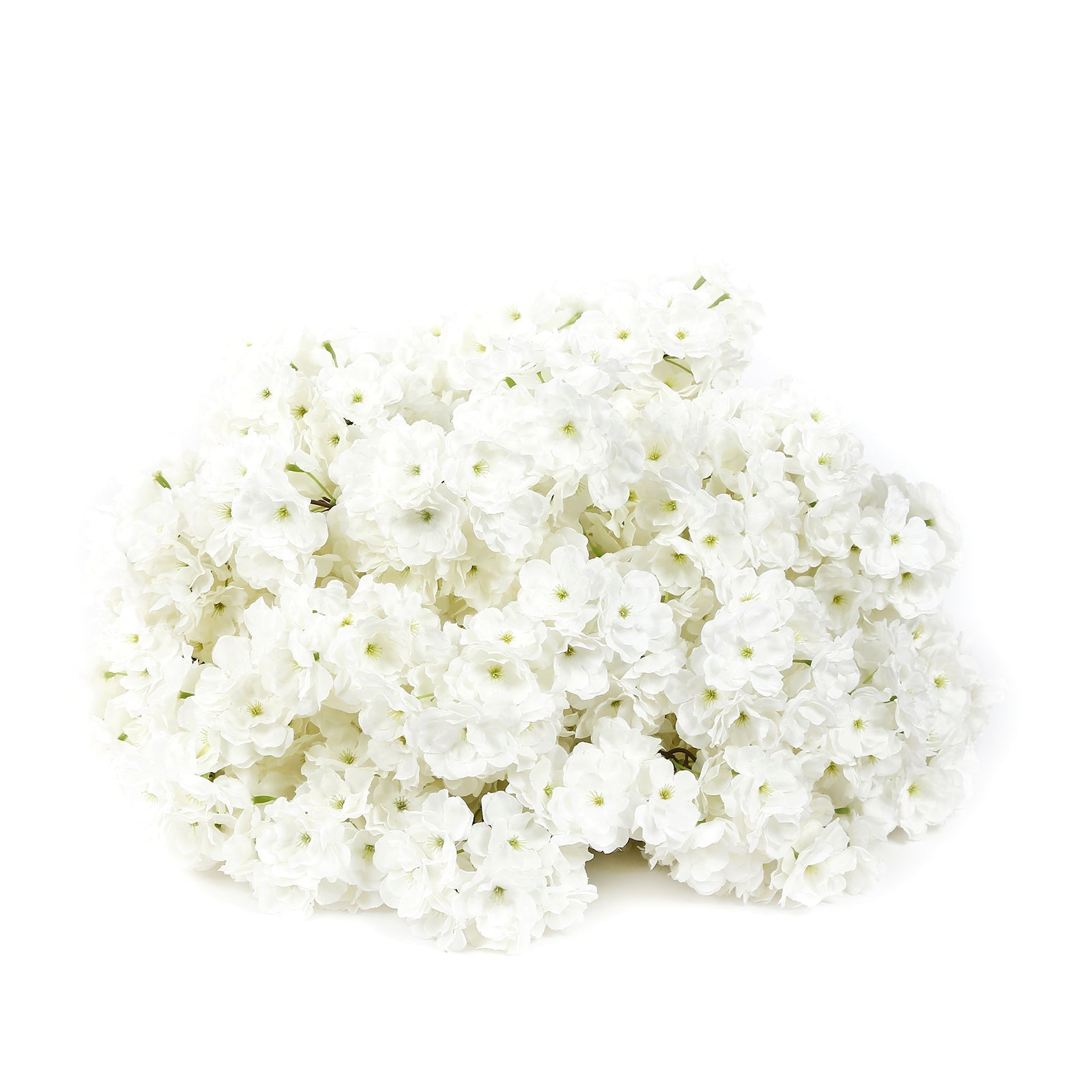 20" Pre-Arranged Artificial Cherry Blossom Centerpiece, White Silk Flower Ball Arrangement for Wedding & Event Tables