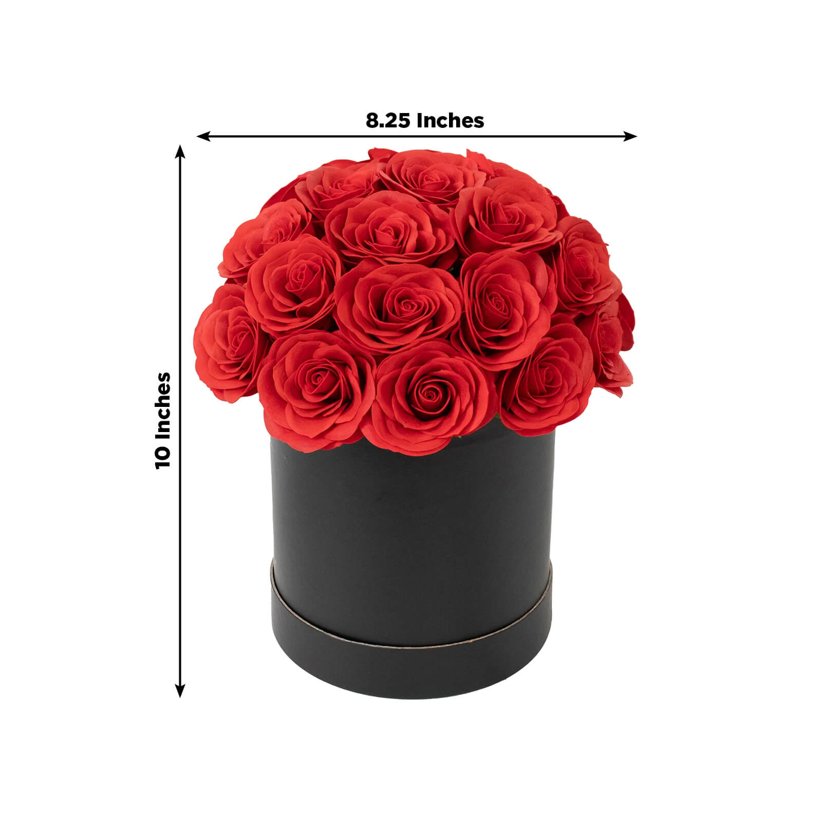 Red Prearranged Rose Centerpiece Arrangement, 27pcs Roses with Black Round Gift Box