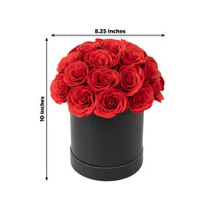 Red Prearranged Rose Centerpiece Arrangement, 27pcs Roses with Black Round Gift Box