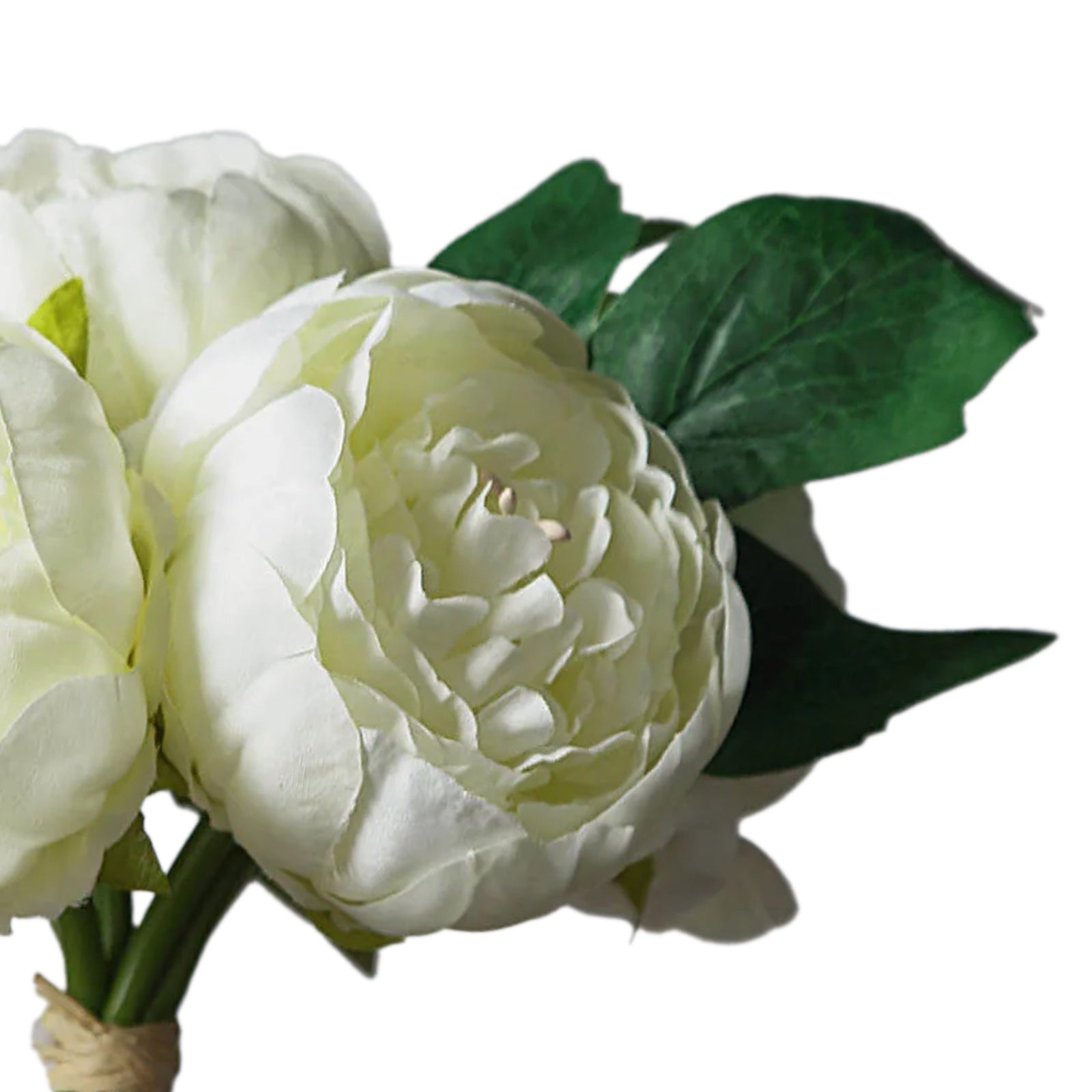 5 Flower Head Cream Peony Bouquet Artificial Silk Peonies Spray