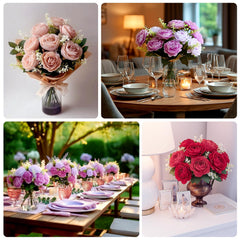 2-Pack Silk Peony Bouquet 14" Lavender Lilac – Lifelike Artificial Flower Arrangement for Vase Display, Events & Everyday Decor