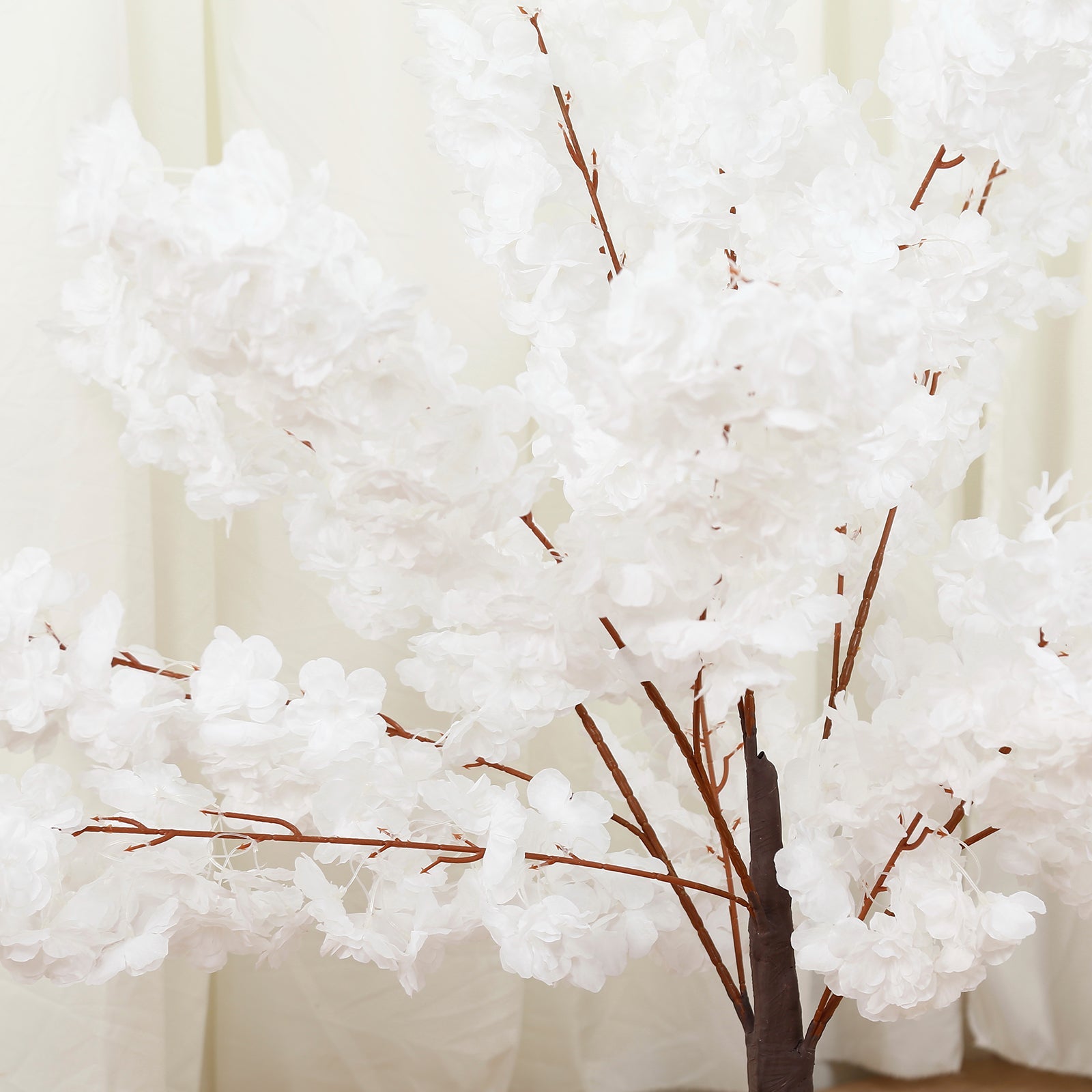 Silk Cherry Blossom Tree Centerpiece 3ft White – Lifelike Artificial Sakura Wishing Tree with Metal Base