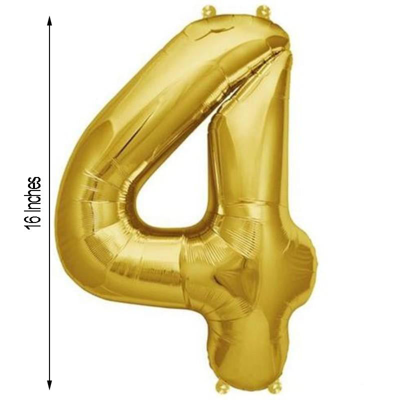 16" Shiny Metallic Gold Mylar Foil Alphabet Letter and Number Balloons - 4