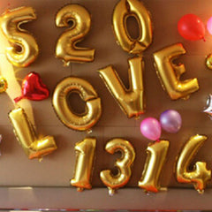 16" Shiny Metallic Gold Mylar Foil Alphabet Letter and Number Balloons - 4