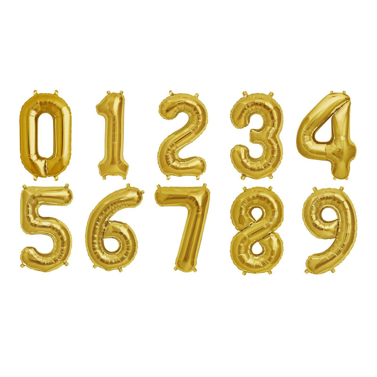 16" Shiny Metallic Gold Mylar Foil Alphabet Letter and Number Balloons - 4
