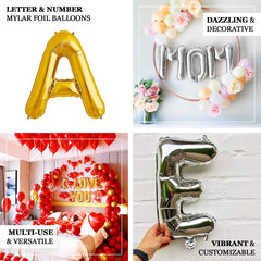 16" Shiny Metallic Gold Mylar Foil Alphabet Letter and Number Balloons - 4
