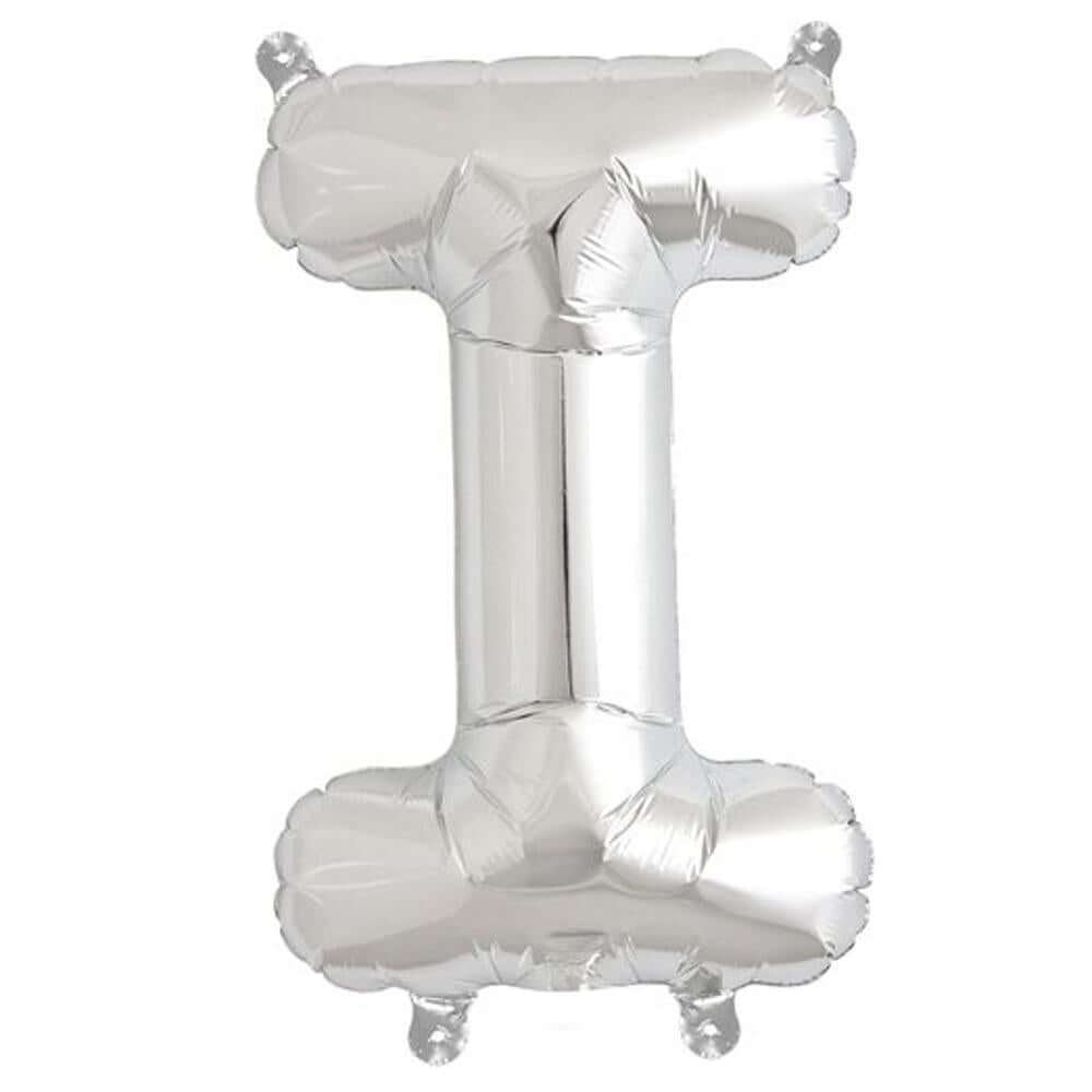 13" Silver Letter & Number Balloons, Shiny Metallic Mylar Foil Alphabet Balloons