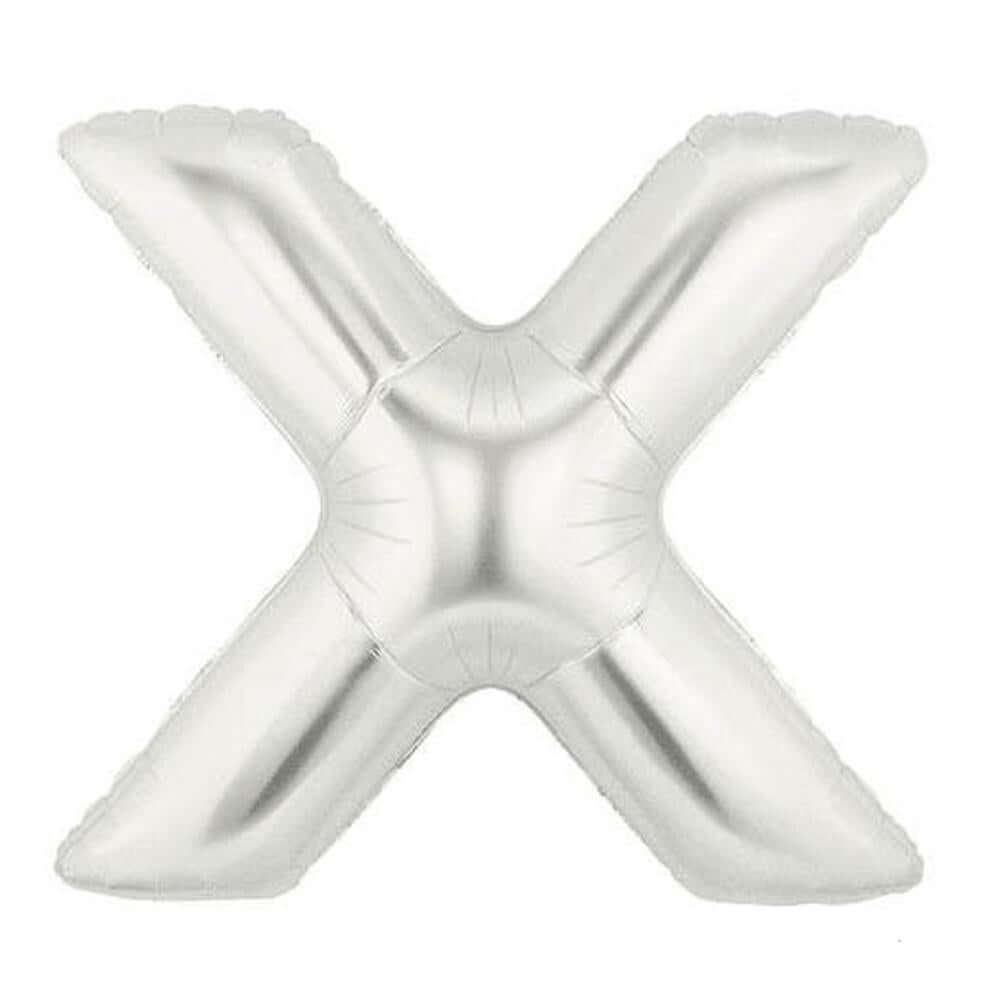 13" Silver Letter & Number Balloons, Shiny Metallic Mylar Foil Alphabet Balloons