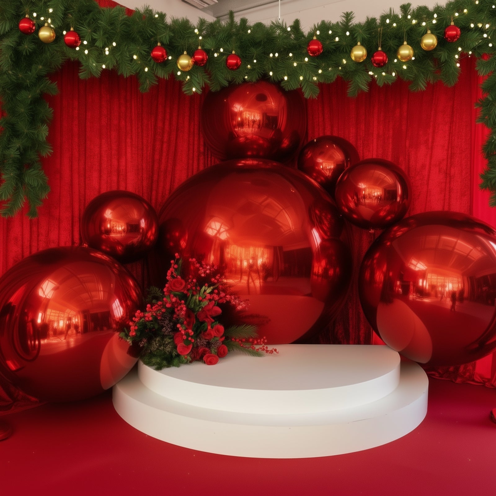 2-Pack Metallic Red Sphere Balloons, 43" Orbz Mylar Balloons Helium or Air-Filled Party Supplies