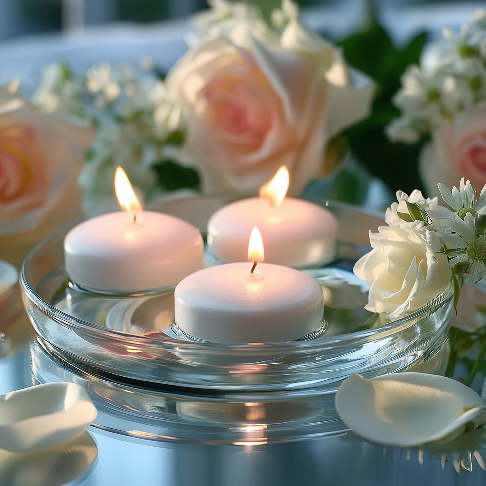 12 Pack 2" White Floating Candles – Unscented Dripless Long-Lasting Disc Wax Candles for Weddings & Table Décor