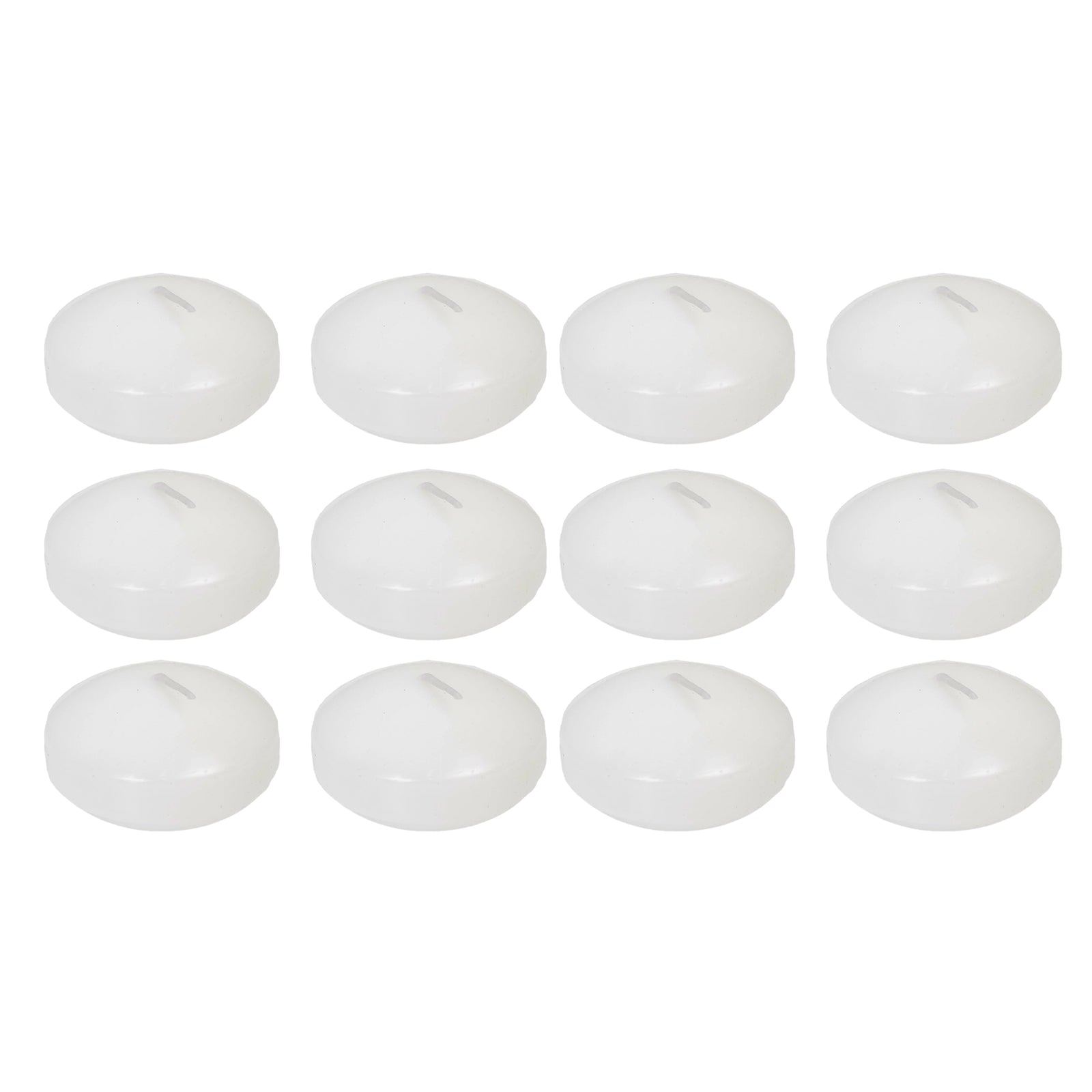 12 Pack 3" White Floating Candles, Unscented Dripless Wax Discs for Centerpieces