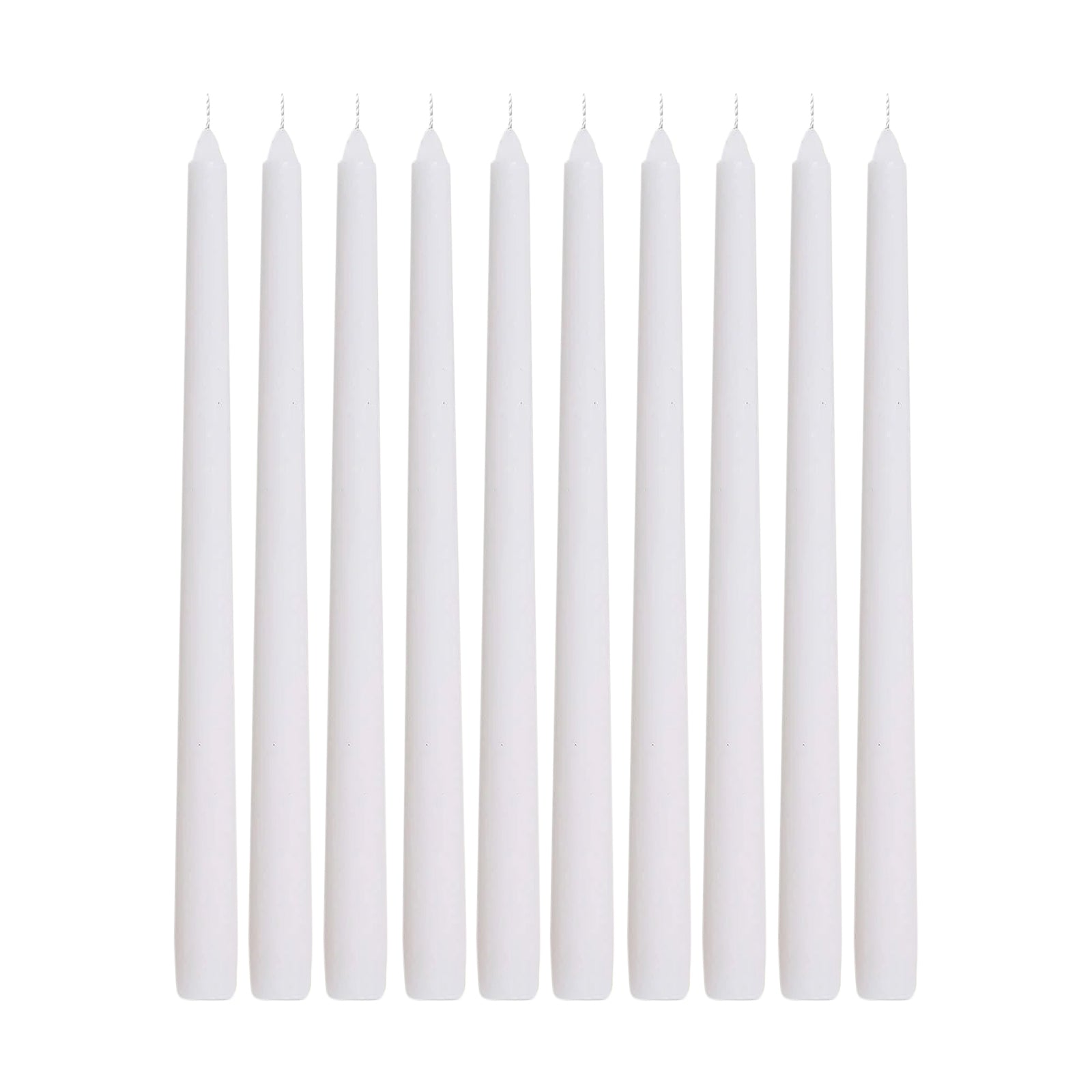 10-Pack Taper Candles Premium Wax Design White - Unscented Candles for Upscale Settings 12"